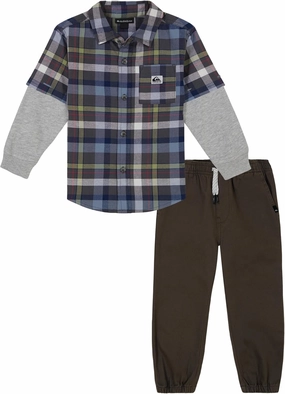 Quiksilver boys 2pc Woven/Knit Shirt Pant Set