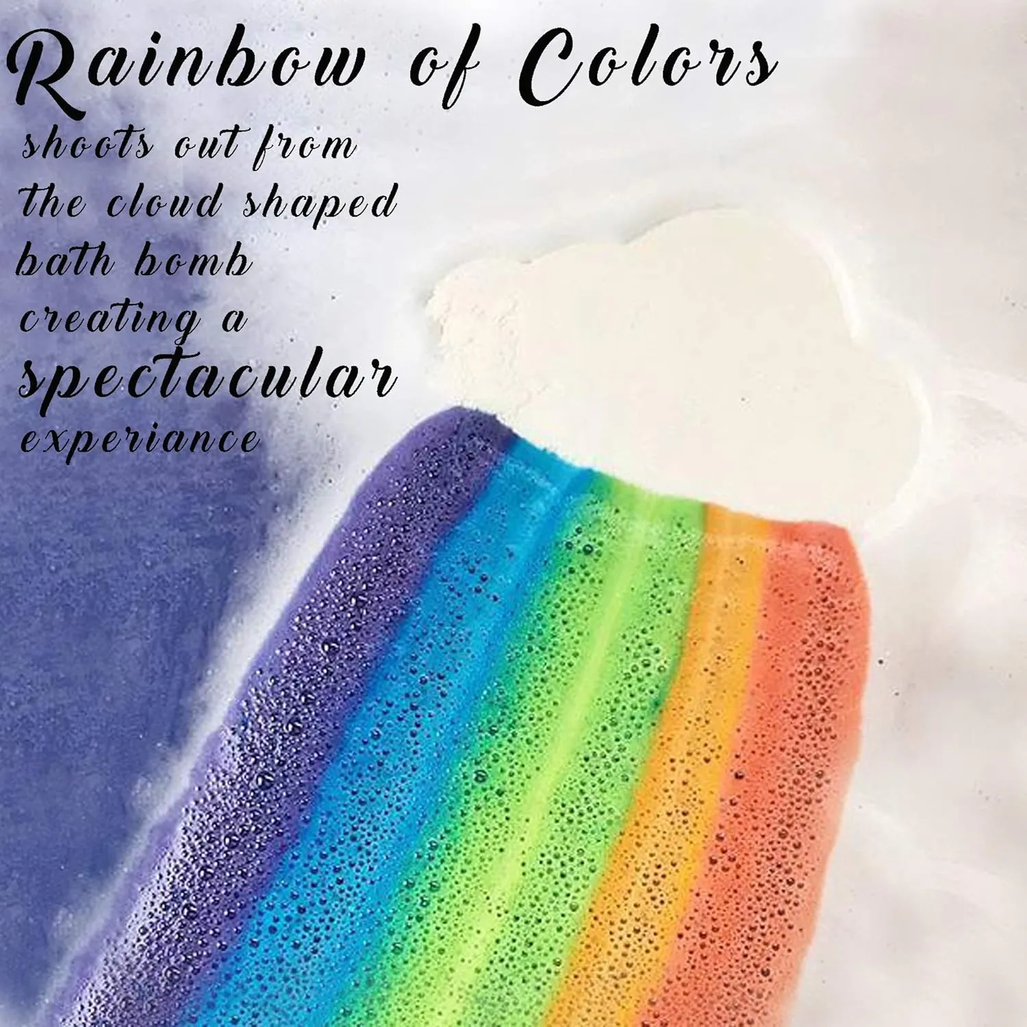 Rainbow Bath Bombs for Kids- Natural and Organic Bubble Bath Bombs w/Moisturizing Shea Butter and Natural Oils, 4 Large Unicorn Cloud BathBombs for Girls, Boys, Women, Birthday Gift for Her