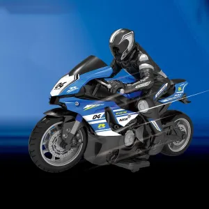RC 1:10 Four-Channel Remote Control Motorcycle 2.4G Off-Road Motorcycle Stunt Drifting Car Doll Detachable Joints Flexible Boy Toy Car Solid and Durable Children’s Gift
