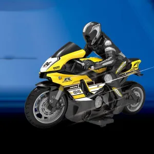 RC 1:10 Four-Channel Remote Control Motorcycle 2.4G Off-Road Motorcycle Stunt Drifting Car Doll Detachable Joints Flexible Boy Toy Car Solid and Durable Children’s Gift