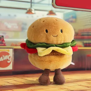 RECUR Hamburger Stuffed Toy,Soft Food Plush,Cute Plushie 8 Inches, Adorable Gift for All Ages