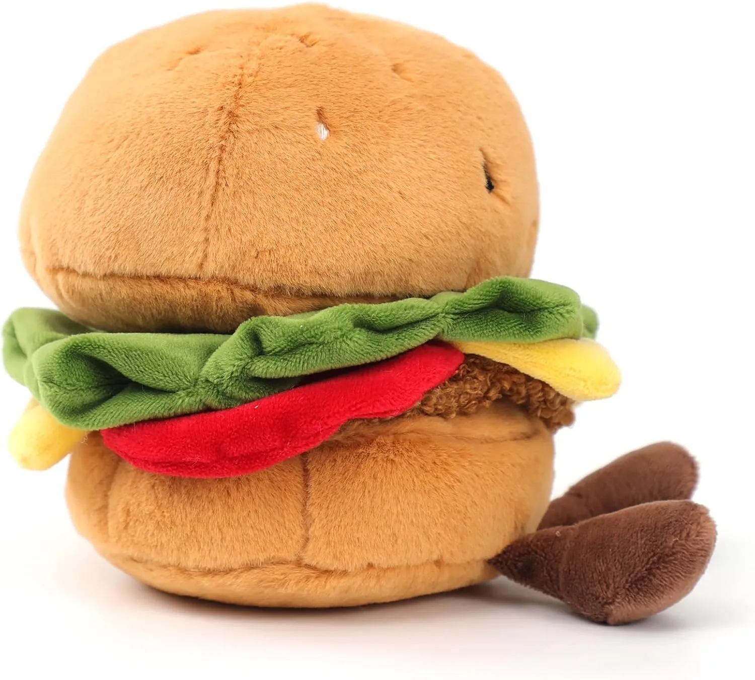 RECUR Hamburger Stuffed Toy,Soft Food Plush,Cute Plushie 8 Inches, Adorable Gift for All Ages
