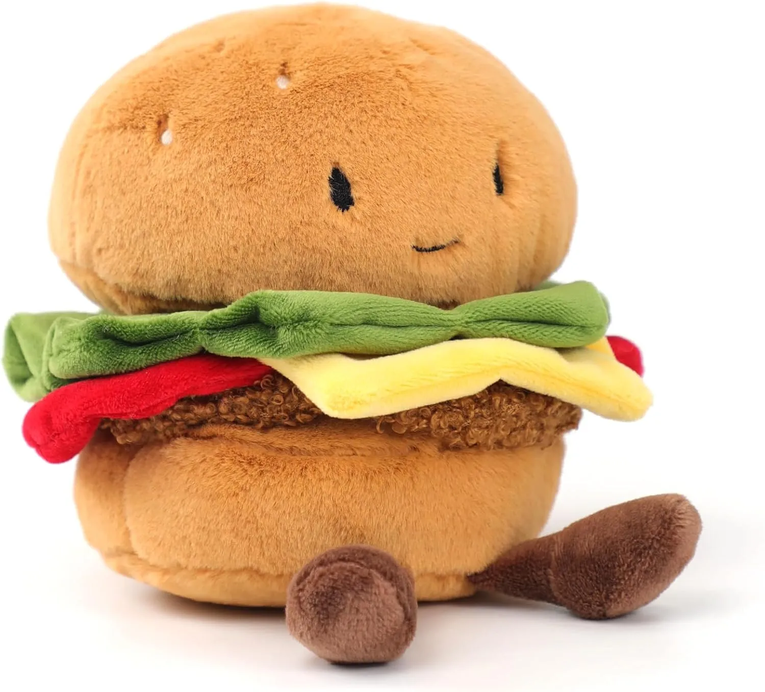 RECUR Hamburger Stuffed Toy,Soft Food Plush,Cute Plushie 8 Inches, Adorable Gift for All Ages