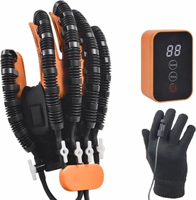 Rehabilitation Robot Glove for Stroke Patient, Hand Stroke Recovery Equipment with Portable Belt, USB Chargeable Fingers Strength Training Device for Hemiplegia