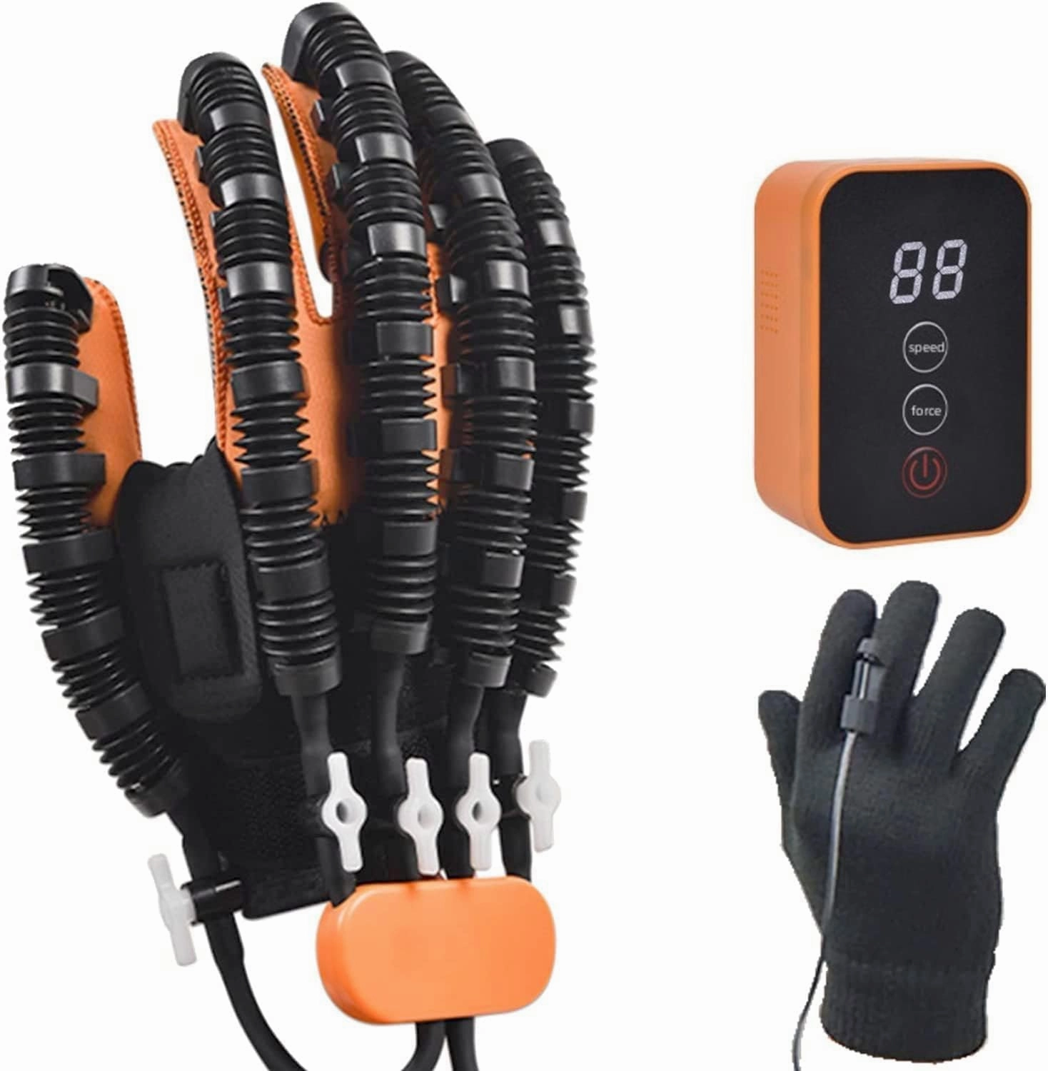Rehabilitation Robot Glove for Stroke Patient, Hand Stroke Recovery Equipment with Portable Belt, USB Chargeable Fingers Strength Training Device for Hemiplegia