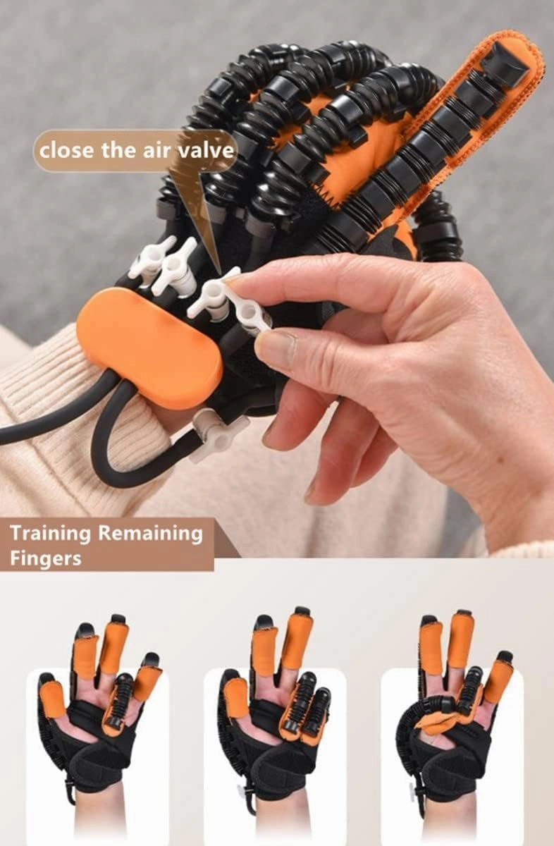 Rehabilitation Robot Glove for Stroke Patient, Hand Stroke Recovery Equipment with Portable Belt, USB Chargeable Fingers Strength Training Device for Hemiplegia