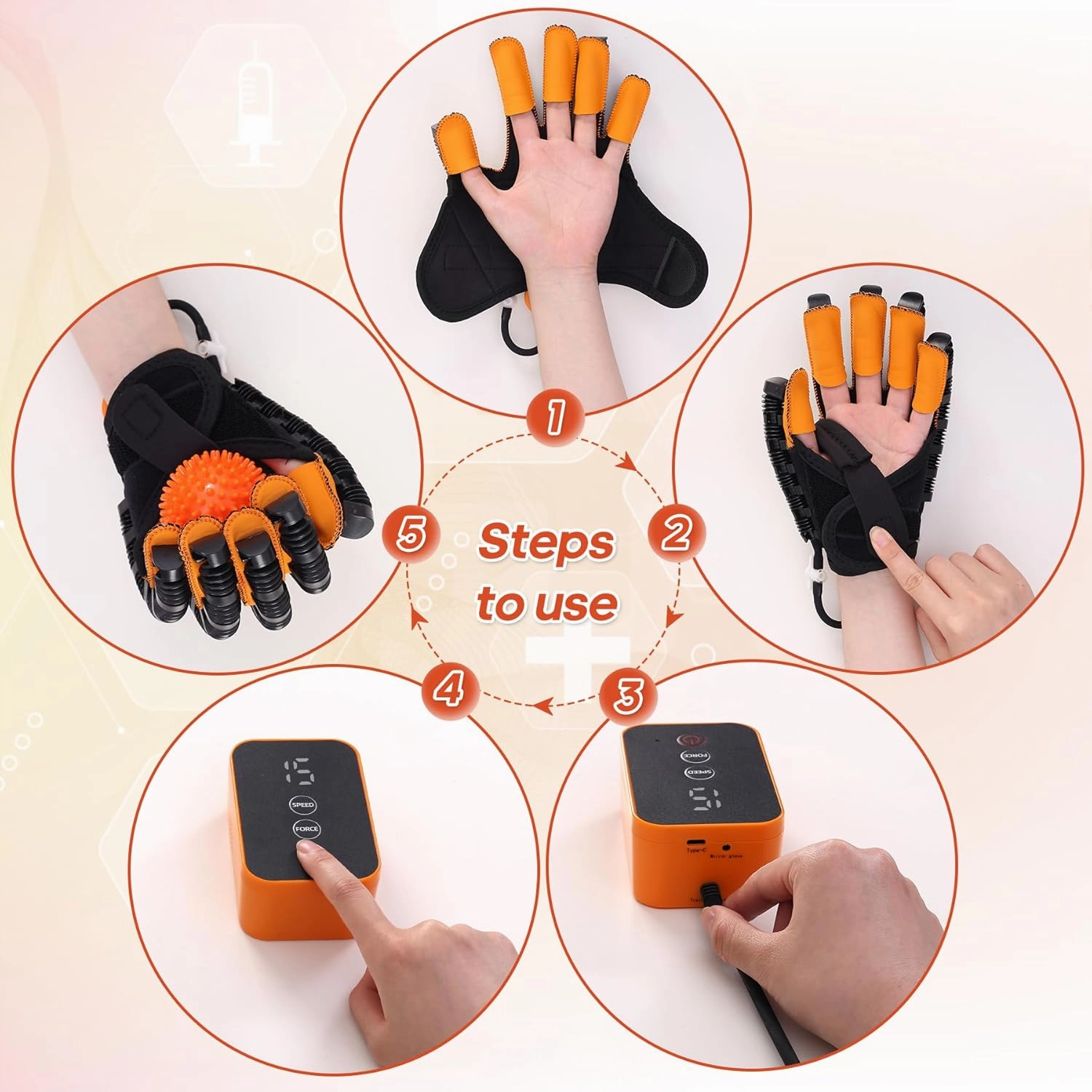 Rehabilitation Robot Gloves Hand Stroke Recovery Equipment with USB Chargeable