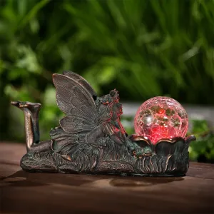 Relaxing Fairy Solar Garden Light Ornament Decoration Multicolour LED - 28cm by Bright Garden