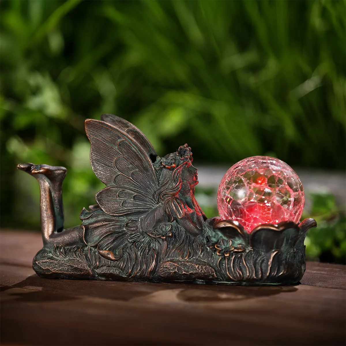 Relaxing Fairy Solar Garden Light Ornament Decoration Multicolour LED - 28cm by Bright Garden