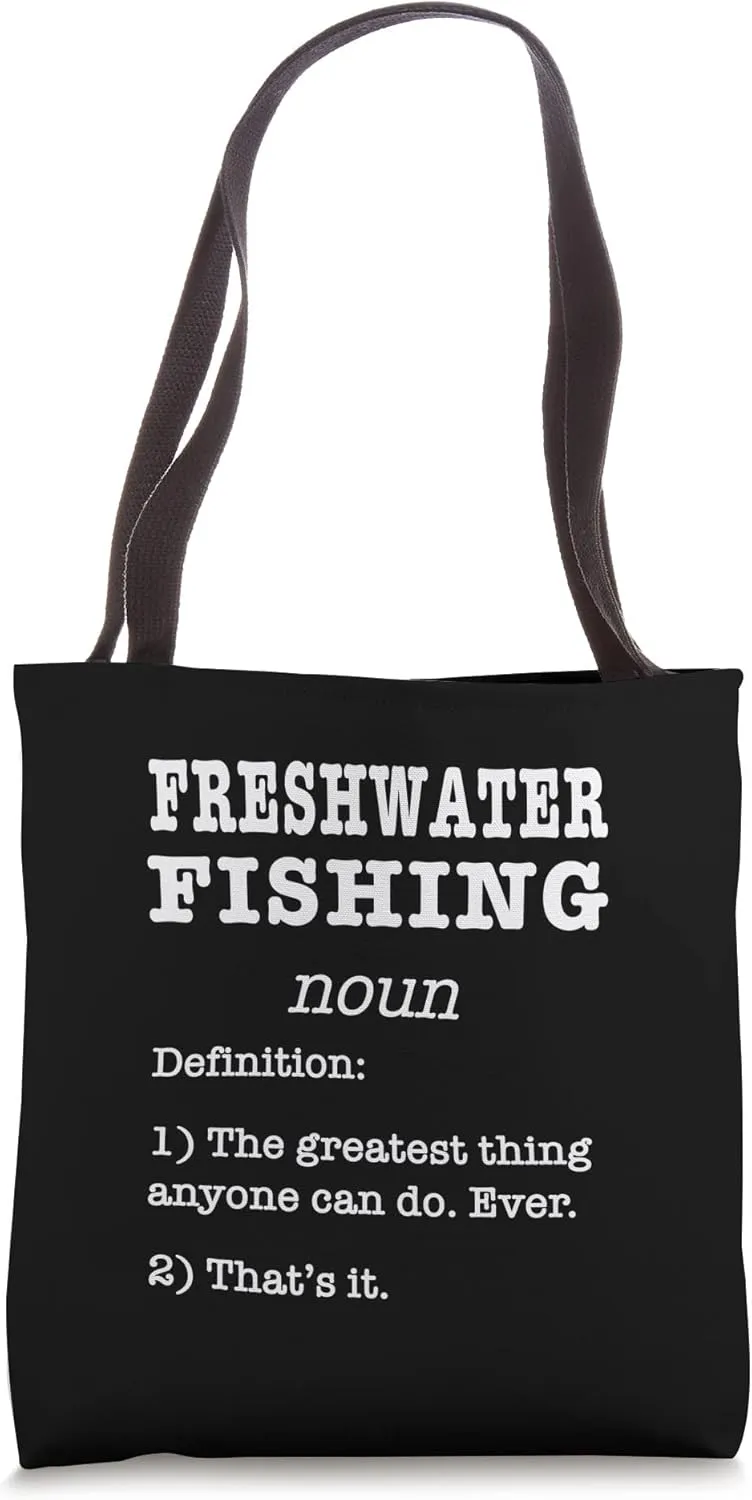 Retro Freshwater Fishing Definition. Freshwater Fishermen Tote Bag