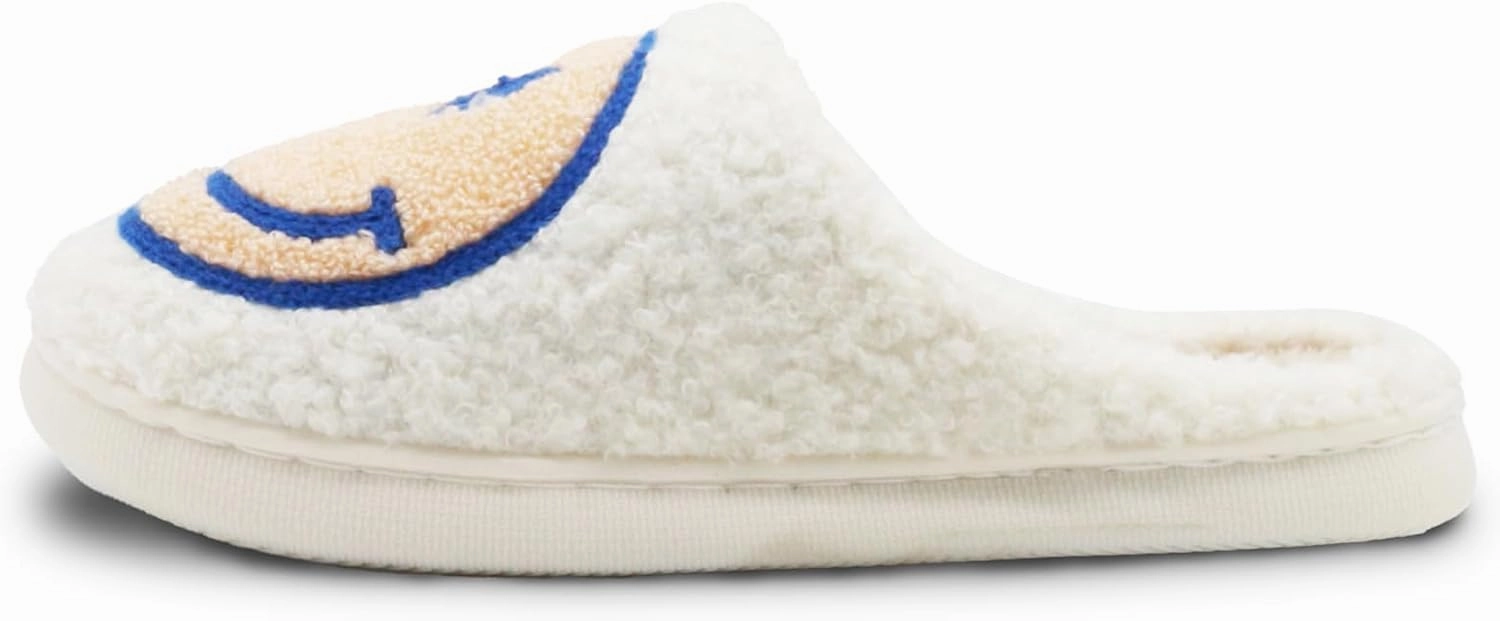 Retro Fuzzy Face Slippers for Women Men, Lightweight Slip-on Soft Fluffy Warm Couple Style Casual Cute Cozy Indoor Outdoor House Memory Foam Happy Face Slippers