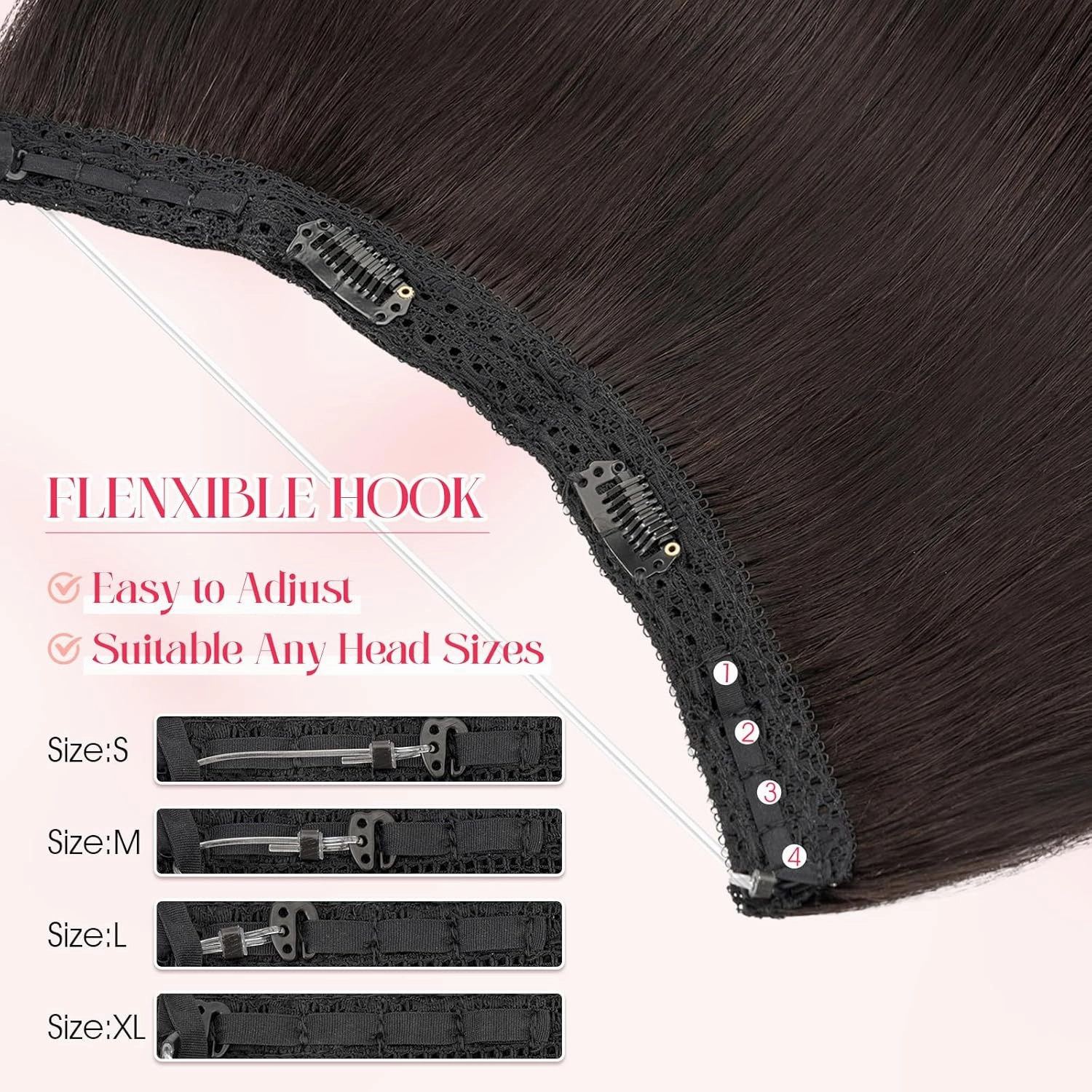 Rich Choices Halo Hair Extensions Real Human Hair 100% Remy Human Hair Halo Extensions for Women Invisible Wire Hair Extensions 12 Inch #1B Natural Black