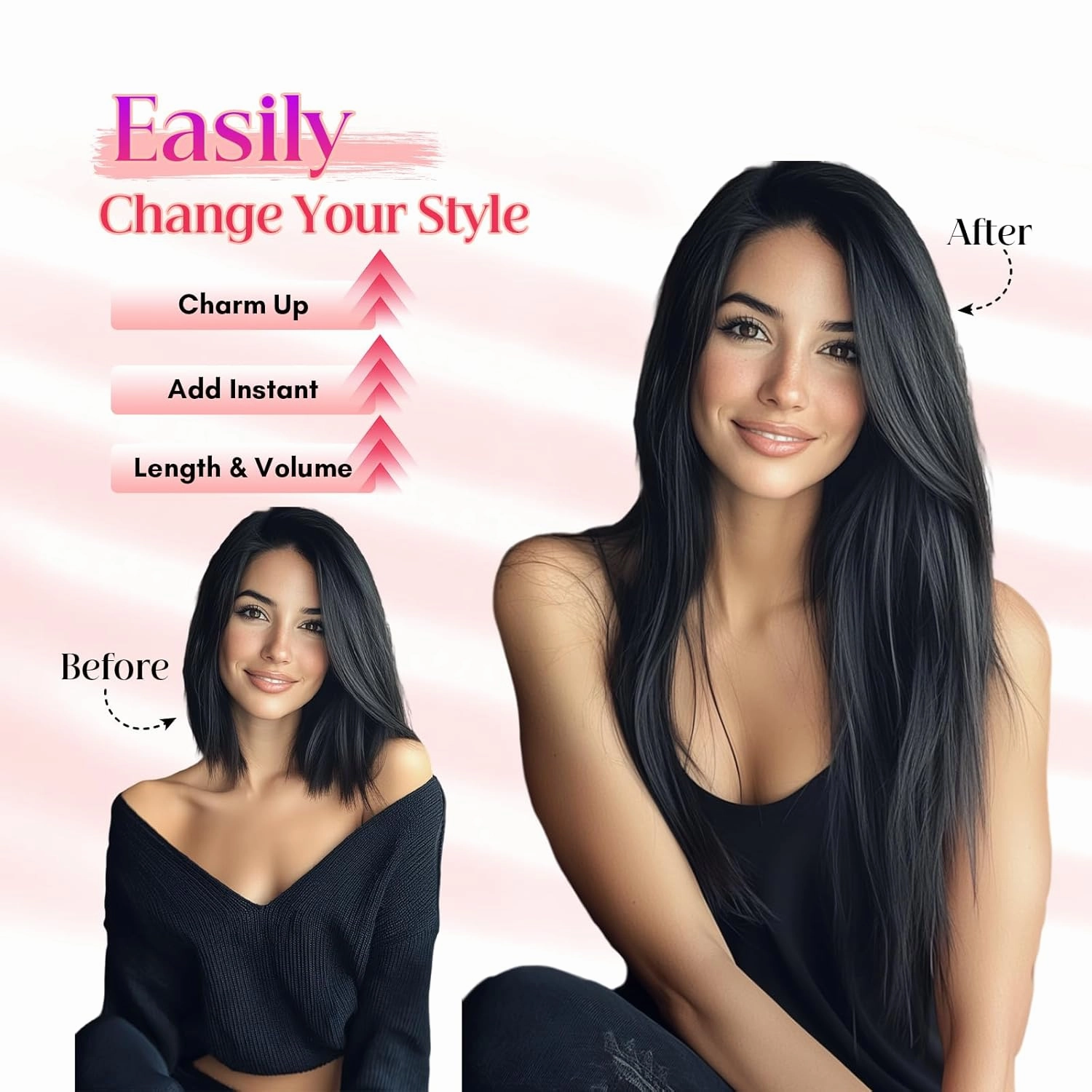 Rich Choices Halo Hair Extensions Real Human Hair 100% Remy Human Hair Halo Extensions for Women Invisible Wire Hair Extensions 12 Inch #1B Natural Black