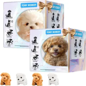Robot Dog - Robot Bionic Puppy, Robotic Puppy Dog Realistic, My Realistic That Acts Like a Real Puppy for Adults, for Sitting, Barking, Walking and Running (Mix*2)