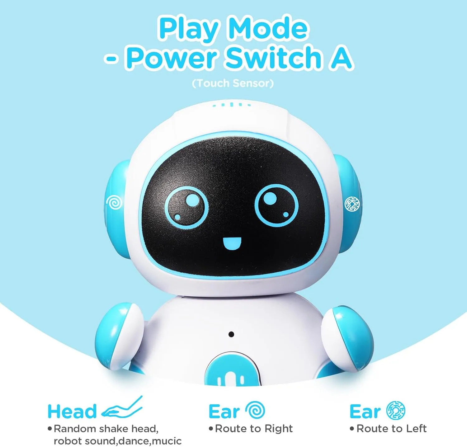Robot Toys for Boys, Rechargeable Smart Robots for Kid, Intelligent Robot with Touch Sensor, Dancing, Recording, Path Finding,Shining LED Eyes for 3,4,5,6 Year Old