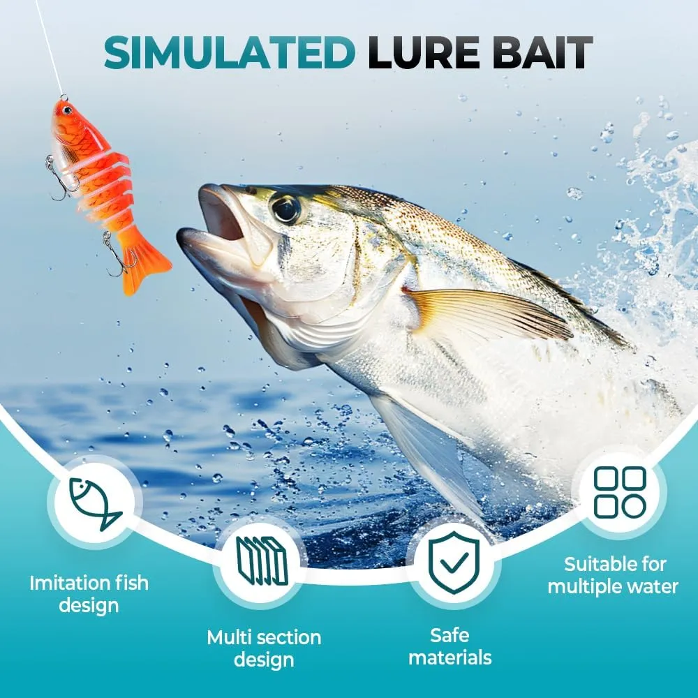 Robotic Fishing Lure, 2025 New 3D Swimming Bait for Freshwater & Saltwater, Swimming Lure for Bass Trout Walleye, Suitable for Beginners, Amateurs and Professionals