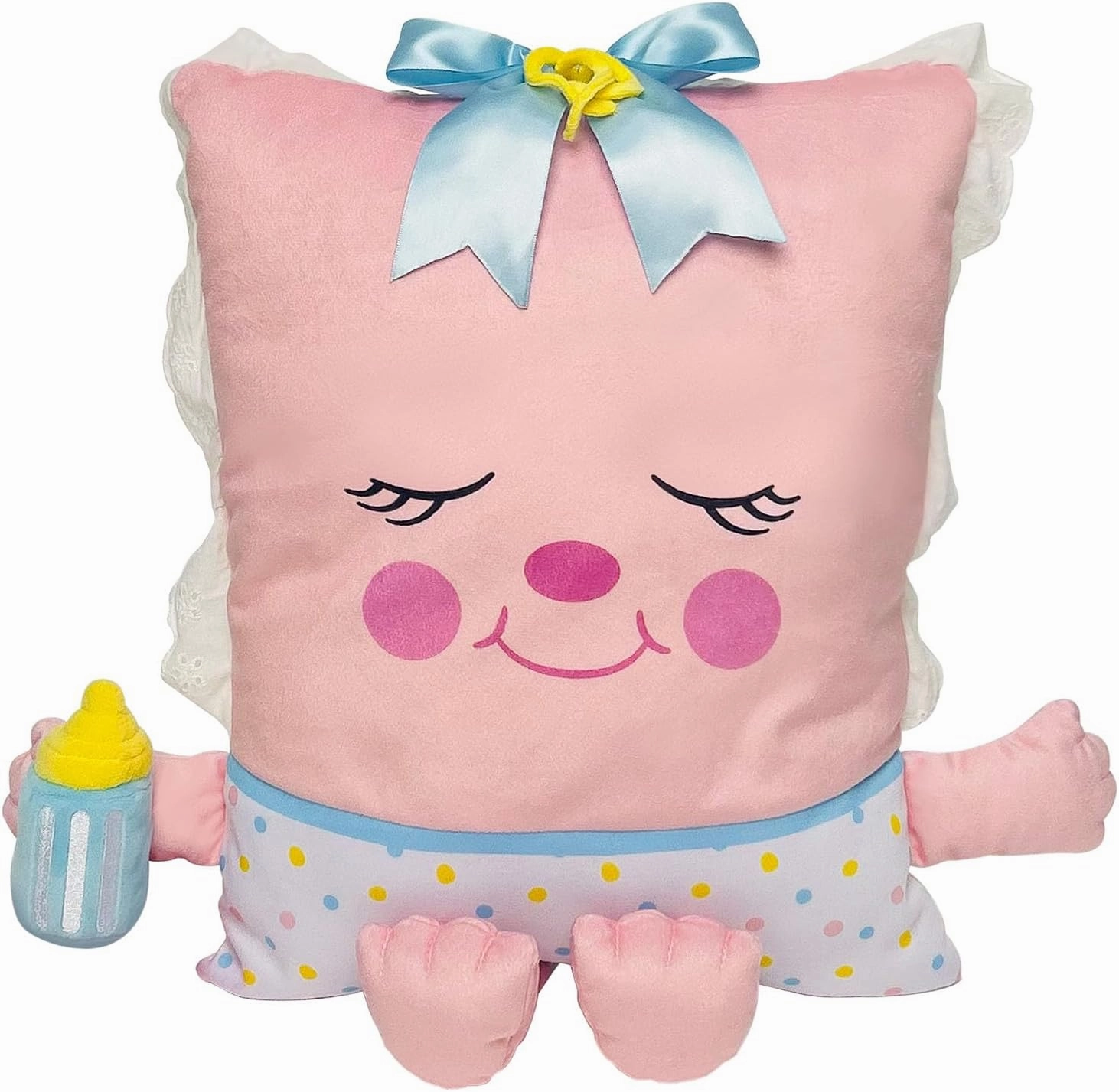 Rock A Bye Baby - 2-in-1 Toy & Pillow, 80's Nostalgic Plush Pal Reimagined, Soft Stuffed Rectangular Character, Cozy Nap & Play Design