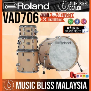 Roland V-Drums Acoustic Design VAD706GN Electronic Drum Set - Gloss Natural