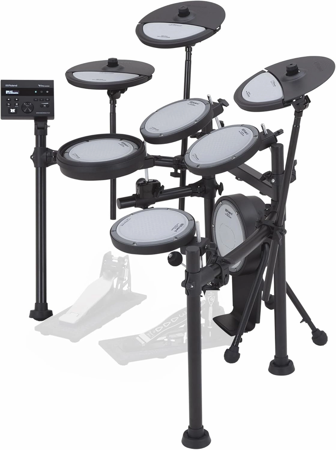 Roland VQD106 V-Drums Quiet Design Kit Bundle with Drum Throne, Cable, Drumsticks, Drumstick Bag, and Austin Bazaar Polishing Cloth