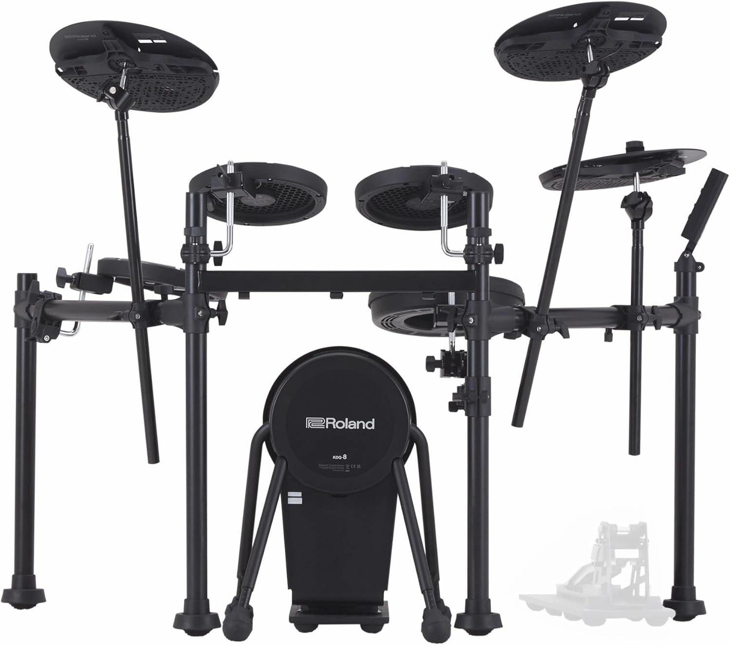 Roland VQD106 V-Drums Quiet Design Kit Bundle with Drum Throne, Cable, Drumsticks, Drumstick Bag, and Austin Bazaar Polishing Cloth