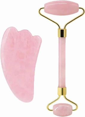 Rose Quartz Face Roller And Gua Sha Set Natural Jade Gouache Scraper Gua Sha Massage Quartz Roller Facial Lifting Massage Tool,type 13
