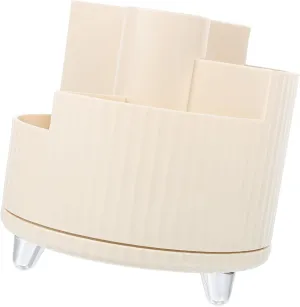 Rotating Makeup Brush Holder Stylish Cosmetic Organizer Multiple Compartments for Efficient Storage and Easy to Clean Design for Vanity and Desktop Decor