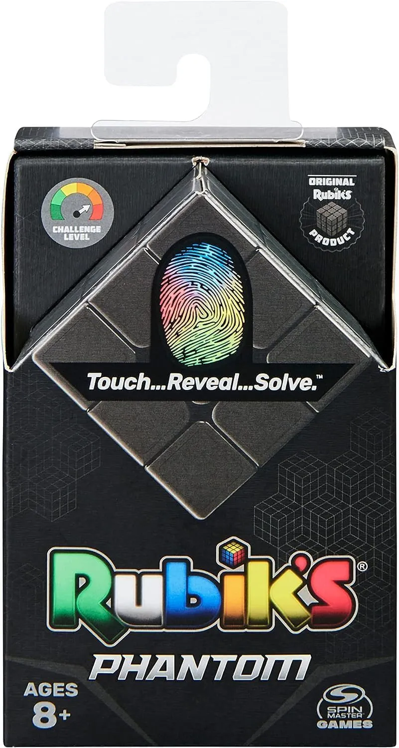 RUBIK'S Cube 3x3 PHANTOM – Adult and Child Puzzle Game 3x3 – Matching Puzzle – Colours Reveal in Heat – Advanced Technology – Cube Problem Solving – Children's Toy Age 8 