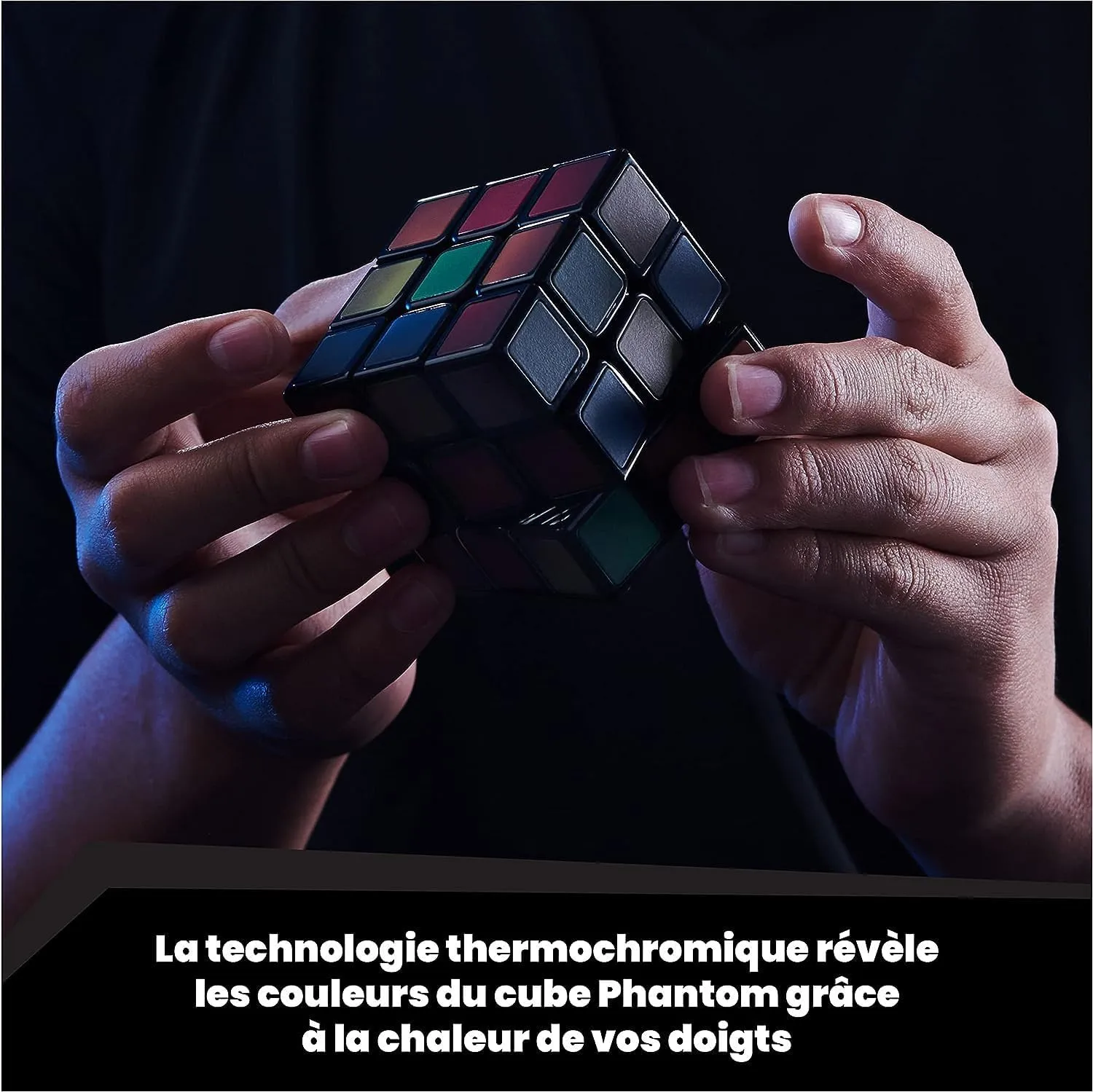 RUBIK'S Cube 3x3 PHANTOM – Adult and Child Puzzle Game 3x3 – Matching Puzzle – Colours Reveal in Heat – Advanced Technology – Cube Problem Solving – Children's Toy Age 8 