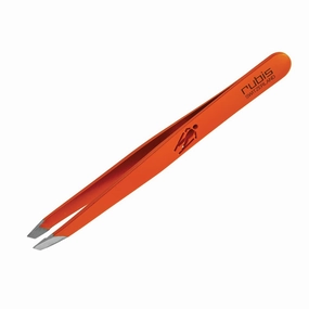 Rubis Classic Ski Jumper Stainless Steel Slanted Tweezers for Precise Eyebrows and Hair Removal, The Emoji Collection,1K131S, Orange