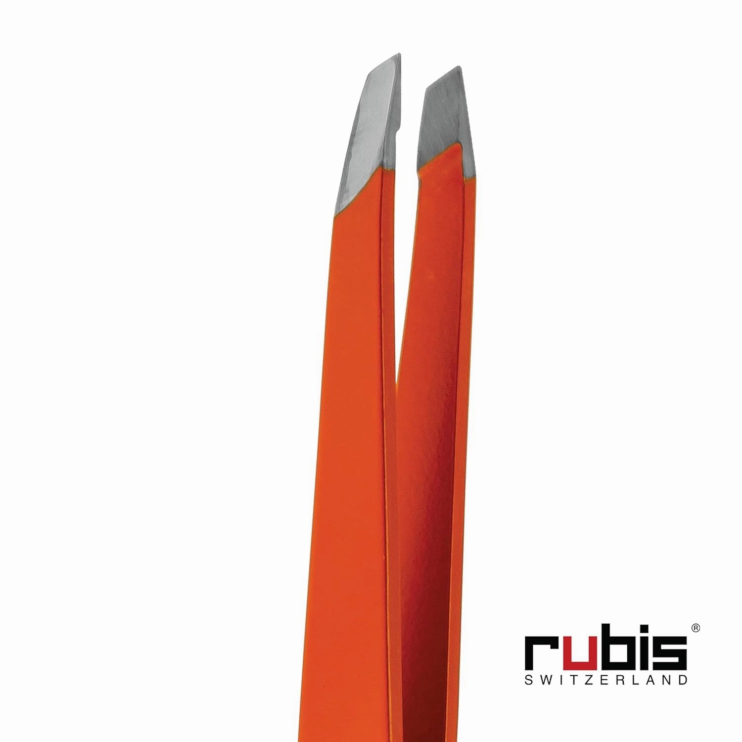 Rubis Classic Ski Jumper Stainless Steel Slanted Tweezers for Precise Eyebrows and Hair Removal, The Emoji Collection,1K131S, Orange