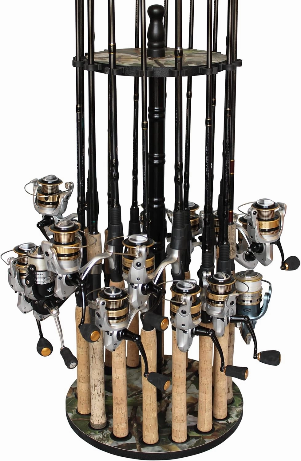 Rush Creek Creations | Rod Holder for 16 Fishing Poles, Garage Organization and Storage, for Reels, Gear, Accessories, Tackle Box