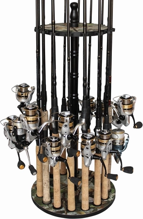 Rush Creek Creations | Rod Holder for 16 Fishing Poles, Garage Organization and Storage, for Reels, Gear, Accessories, Tackle Box