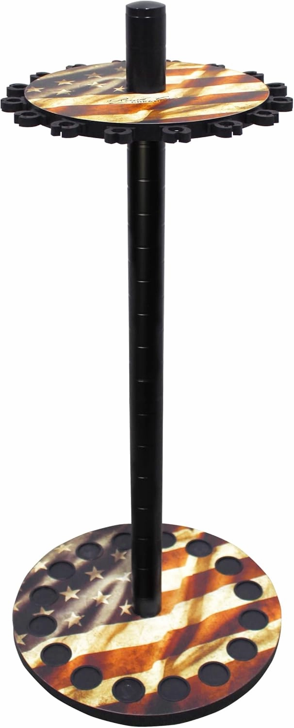 Rush Creek Creations | Round Fishing Rod Holder for 16 Freshwater Fishing Poles, Fishing Gear, and Fishing Accessories | Fishing Rod Rack with 16 Fishing Rod Clips for Garage Organization