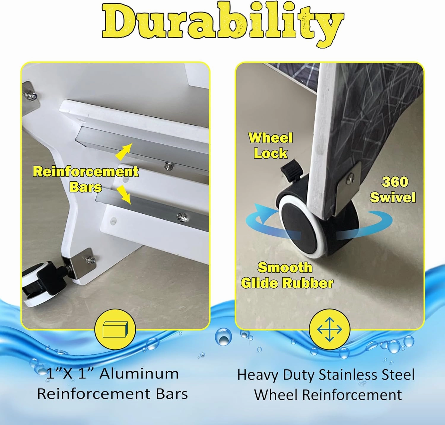 Rush Creek Creations Reel Salty Waterproof Marine Grade 16 Rolling Fishing Rod Holder Dock/Garage Storage Rack, Father's Day Gift, Gift for Dad and Grandpa, Gray/White, 29.8" L x 11.6" W x 30.9" H