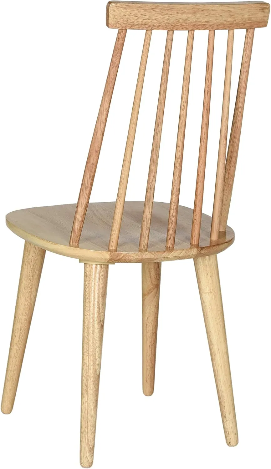 Safavieh American Homes Collection Burris Country Farmhouse Natural Spindle Side Chair, Wood (Set of 2)