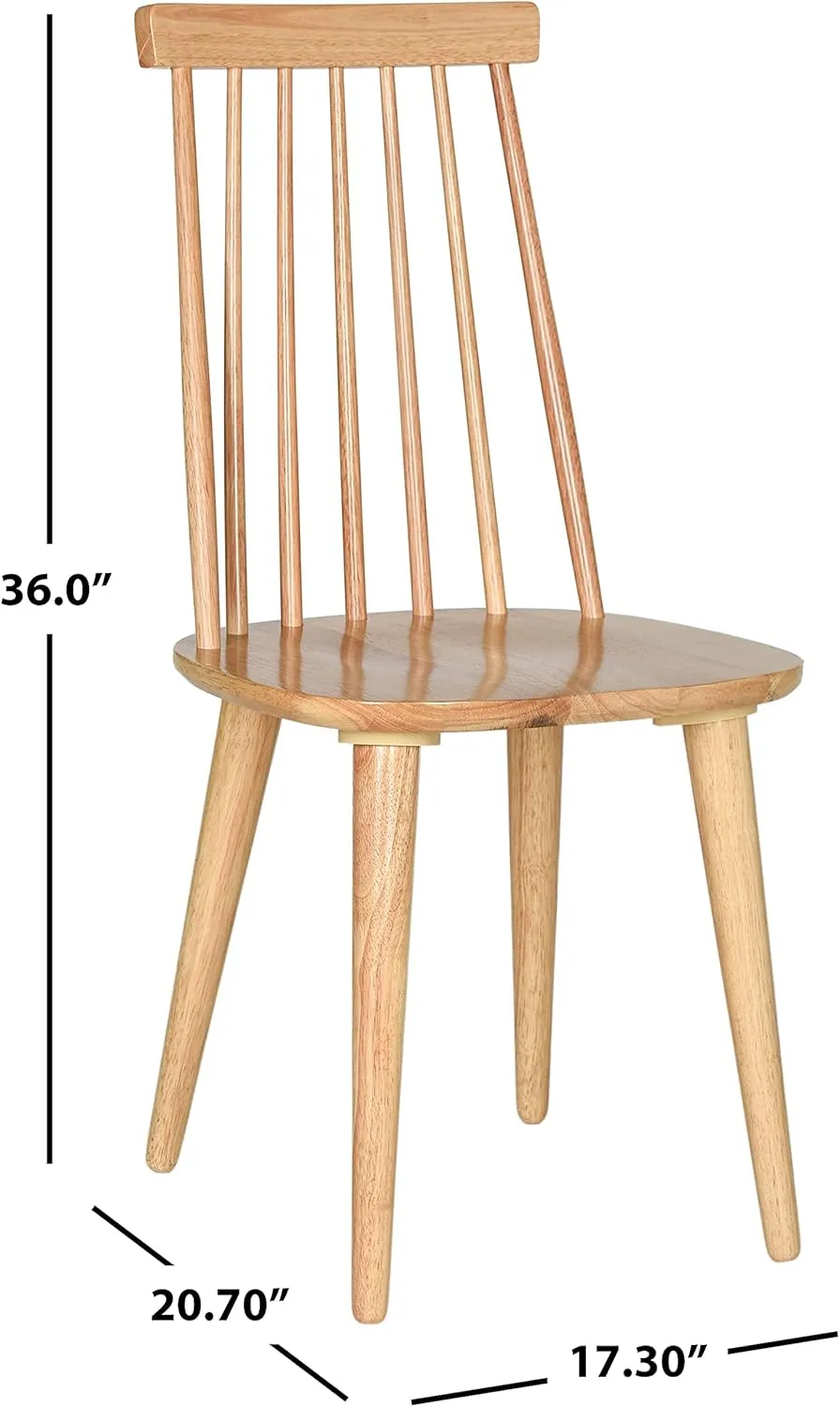 Safavieh American Homes Collection Burris Country Farmhouse Natural Spindle Side Chair, Wood (Set of 2)