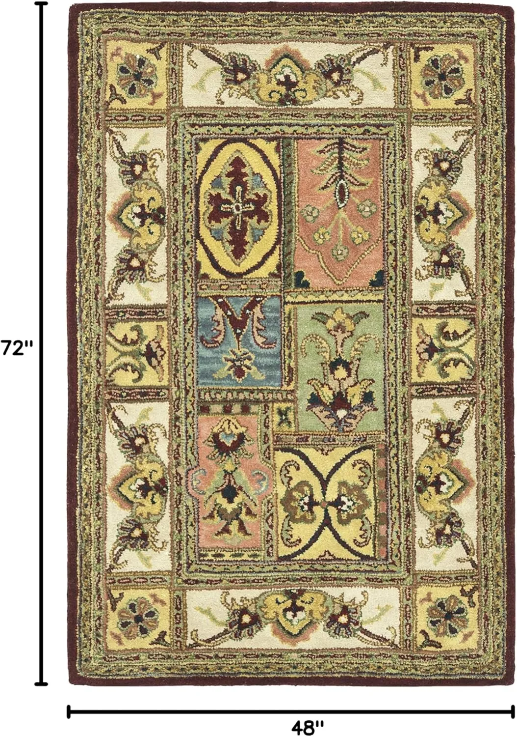 SAFAVIEH Classic Collection 4' x 6' Assorted CL386A Handmade Traditional Oriental Premium Wool Area Rug