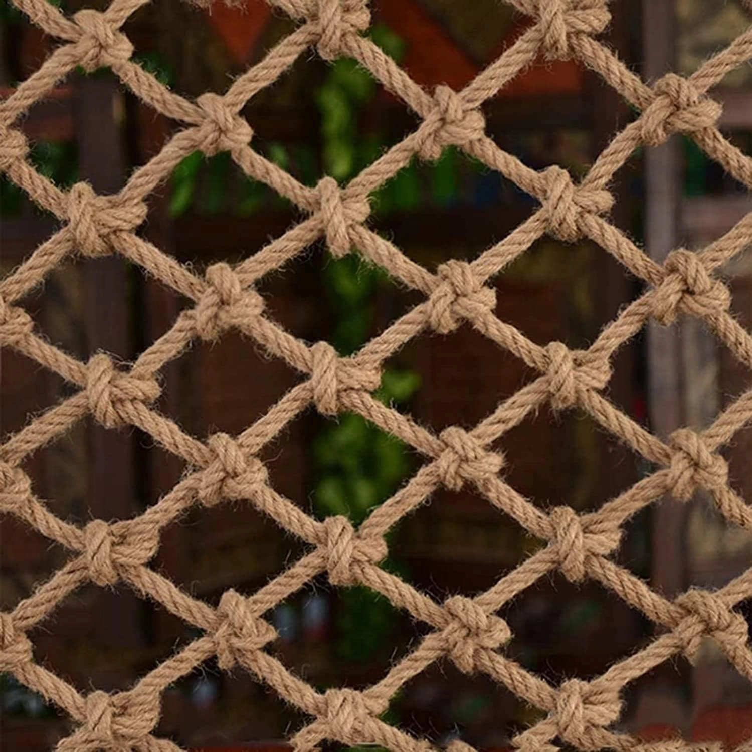 Safety Anti-Fall Fence Net for Children Pet Cat,Cargo Net Climbing Rope,Playground Climbing Children Net Woven Rope Truck Trailer Netting Swing Treehouse Hammock Rope (Jute, 0.5Mx2M(1.64FTx6.56FT))