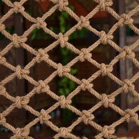 Safety Anti-Fall Fence Net for Children Pet Cat,Cargo Net Climbing Rope,Playground Climbing Children Net Woven Rope Truck Trailer Netting Swing Treehouse Hammock Rope (Jute, 1Mx1M(3.3FTx3.3FT))
