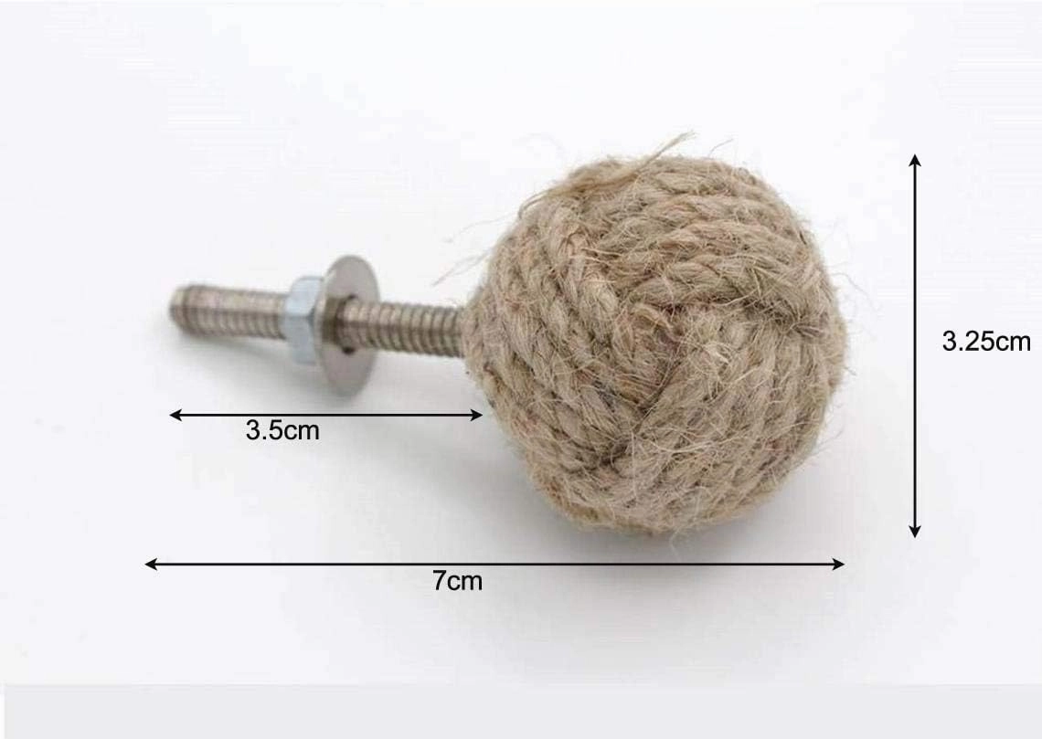 Samara Nautical 12 Knotty Door knobs - Nautical Drawer pulls - Jute Rope Drawer pulls
