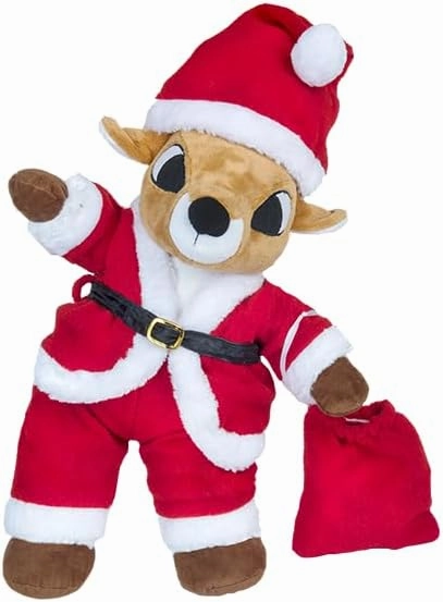 Santa Claus Outfit for 6-10 Inch Plush Toys Christmas Costume Clothes Set with Santa Jacket & Hat, Fits Stuffed Animals, Teddy Bears, Plush Dolls, Holiday Dress Up for Kids
