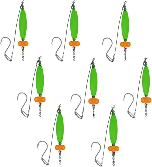 Santee Cooper Catfish Rig - 8pcs Green, Extra Large 3in Floats for Bank Fishing