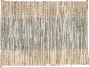 Saro Lifestyle Shimmering Banded Placemats (Set of 4), Turquoise, 14"x19"
