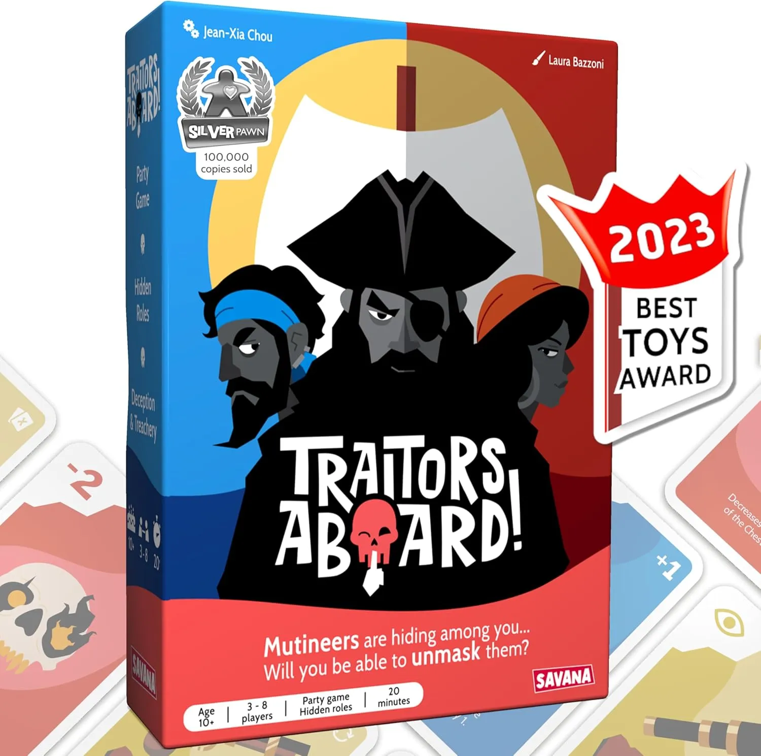 SAVANA Traitors Aboard - Award Winning Secret Identity Party Game - Fun, Bluffing and Betrayal | Easy to Learn, 15-Minute Round | Popular Card Game for 3-8 Players, Ages 10  | Family Game