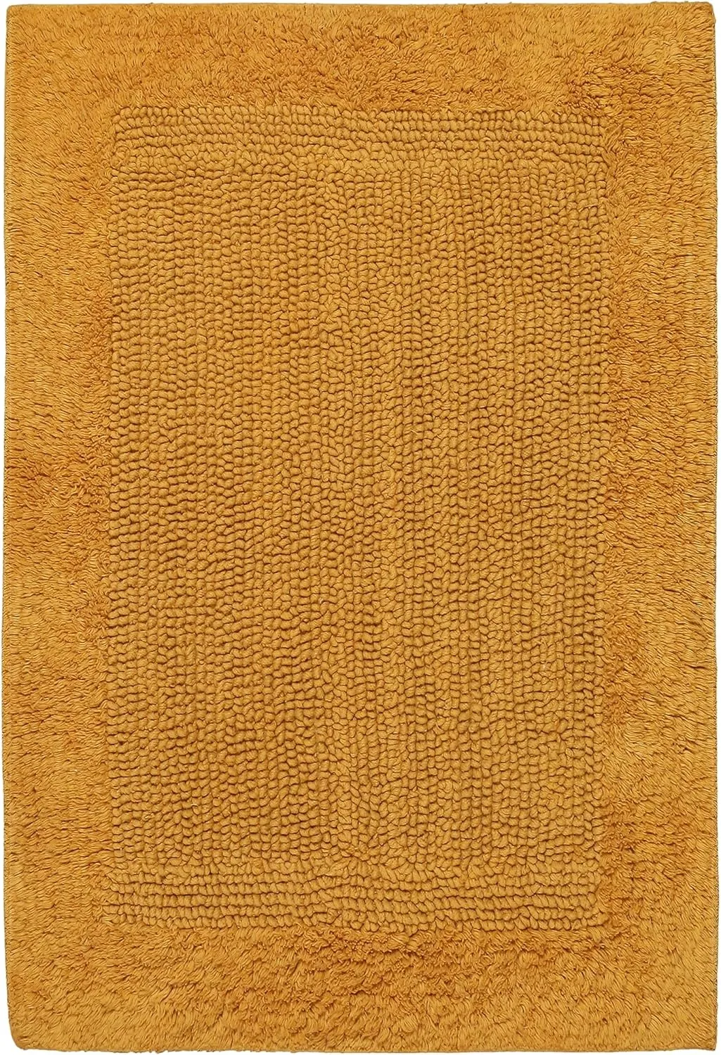 Savi Home Bath Mat Rug 17x24 Honey Mustard, 100% Pure Cotton, Super Soft White, Plush & Absorbent, Hand Tufted Heavy Weight Construction, Full Reversible Step Out Rugs