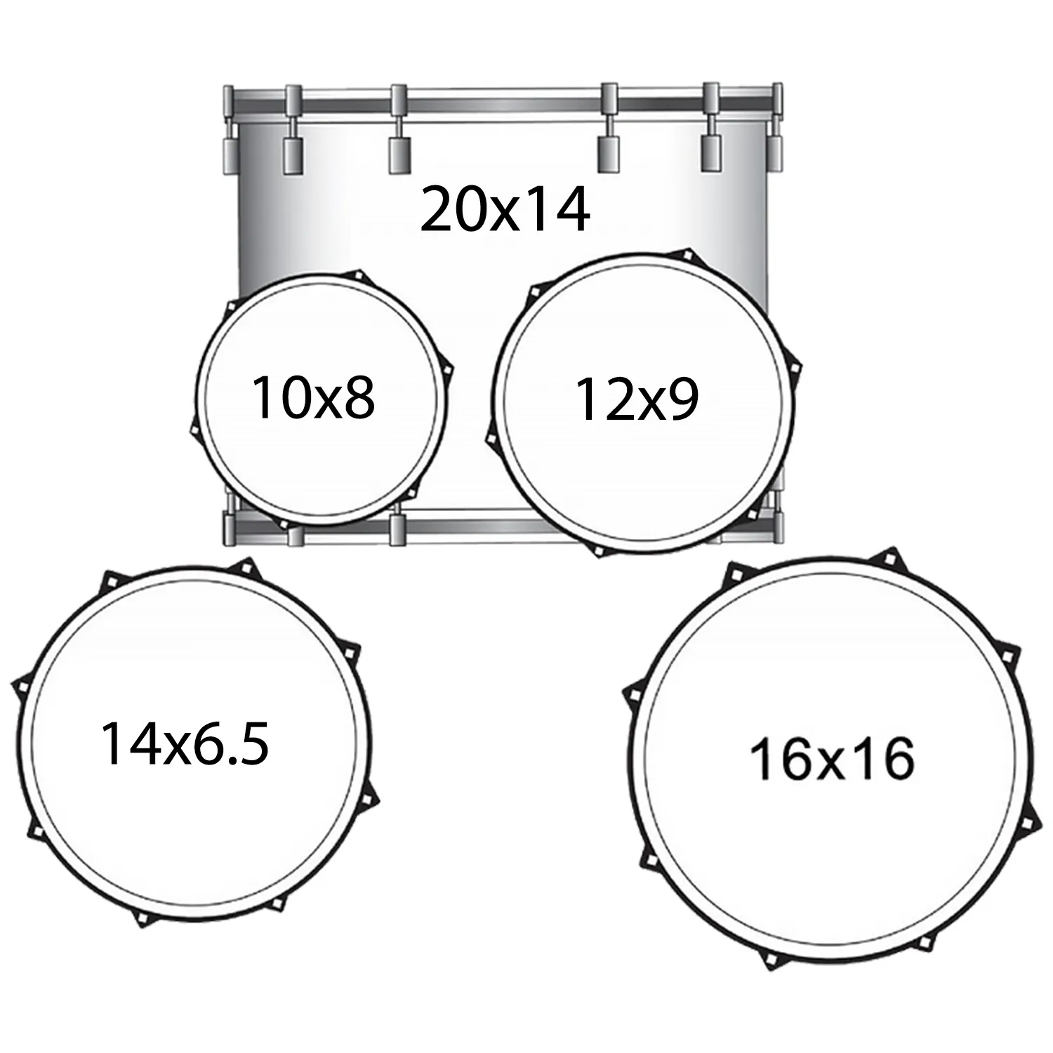 Sawtooth Hickory Series 20" Bass Drum, 5pc Shell Pack, Natural Gloss