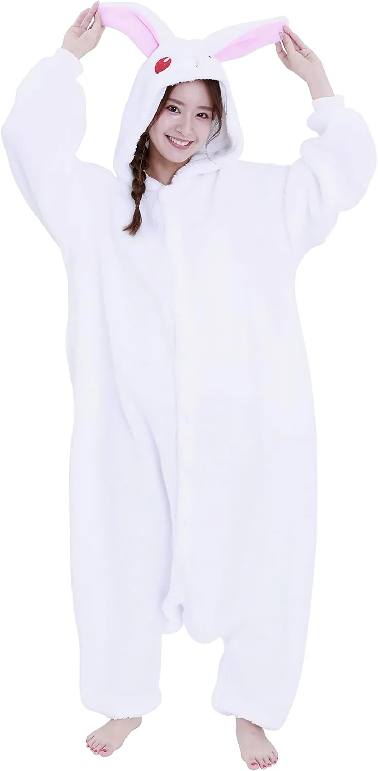 SAZAC Fluffy Rabbit Kigurumi - Onesie Jumpsuit Halloween Costume