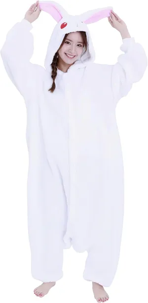 SAZAC Fluffy Rabbit Kigurumi - Onesie Jumpsuit Halloween Costume