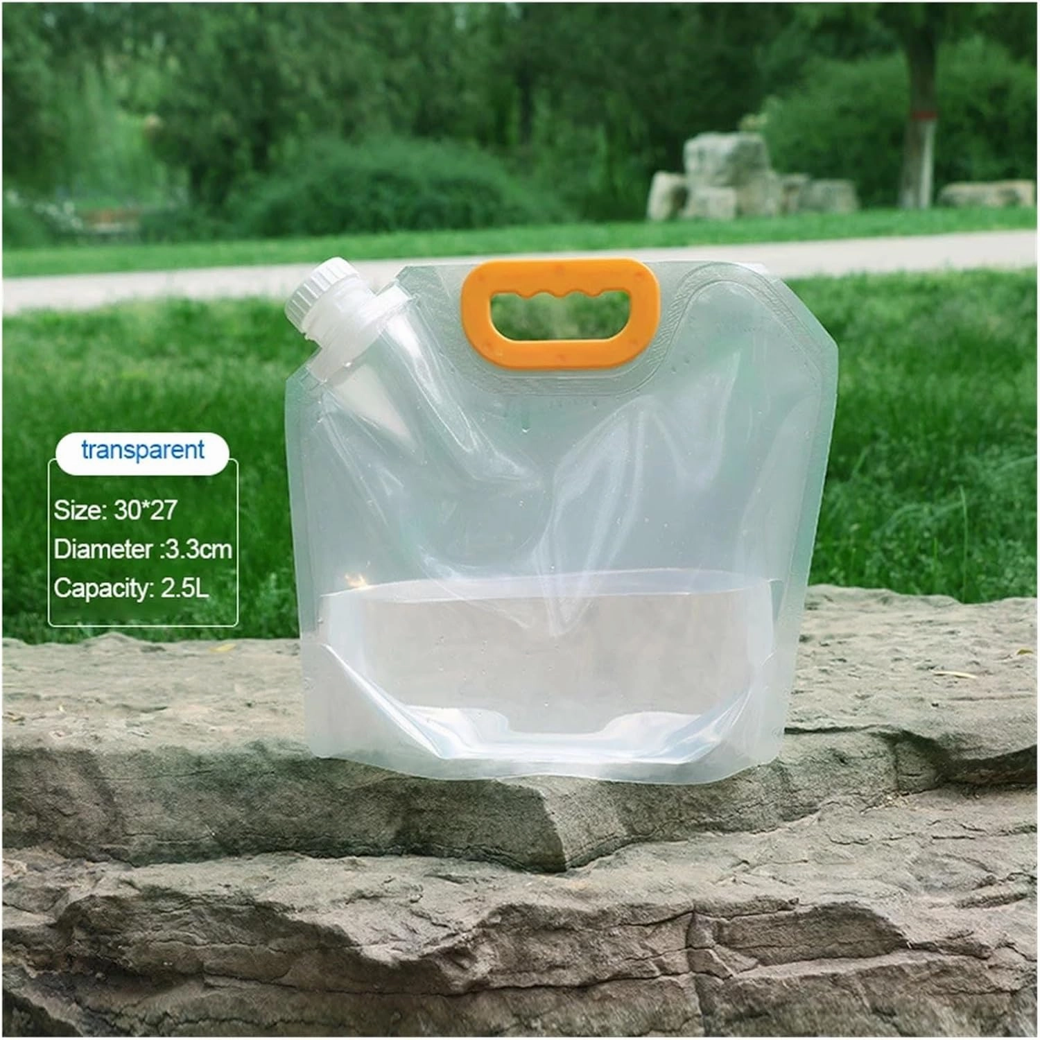SBTRKT 2.5/5/10L Foldable Portable Drinking Water Bag Outdoor Camping Hiking Water Storage Bag Thickened Large Capacity Water Container (Color : 2.5L-Transparent)