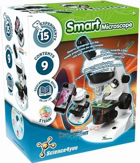 Science4you Smart Microscope for Kids - Microscope Kit for Kids Age 8-12   Prepared Samples   Microscope Slides, Educational Games, Science Toy, Gifts for 8  Year Old Boys and Girls